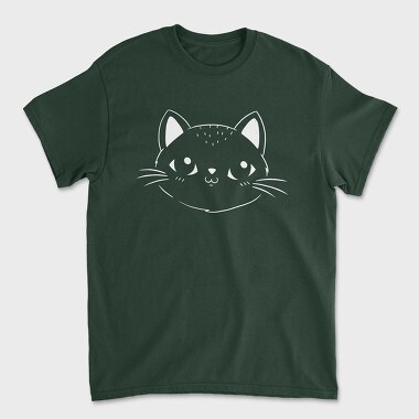 Cute Cat Filled Stroke Face, Tricou Barbati (Unisex)