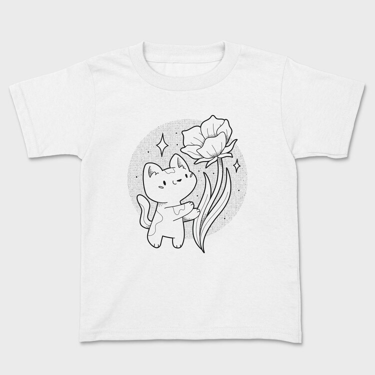 Cute Cat With Flower, Tricou Copii