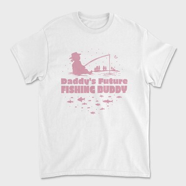 Cute Child Fishing Pink Daddy S Future Fishing Buddy Girl, Tricou Barbati (Unisex)