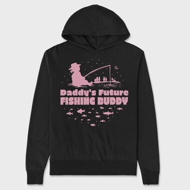 Cute Child Fishing Pink Daddy S Future Fishing Buddy Girl, Hanorac Oversize Barbati (Unisex)