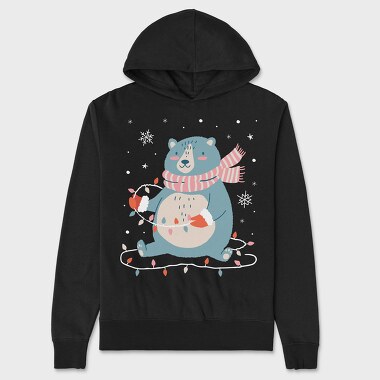 Cute Christmas Bear, Hanorac Oversize Barbati (Unisex)