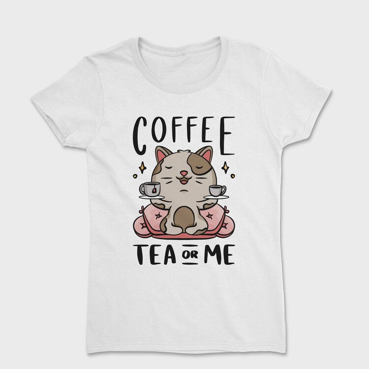 Cute Coffee Tea Cat Bar, Tricou Femei