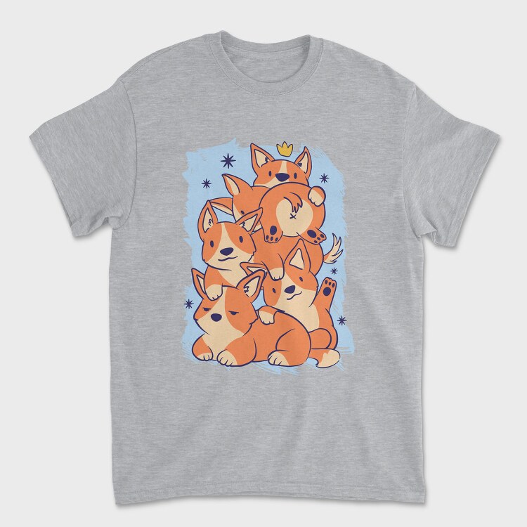 Cute Corgi Dogs Stack Stacked, Tricou Barbati (Unisex)