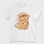 Cute Dog Pet Eating Pizza, Tricou Barbati (Unisex)