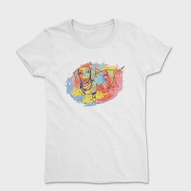 Dachshund Watercolor, Tricou Femei
