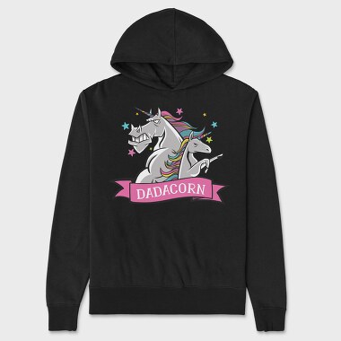 Daddy Unicorn Dad Corn, Hanorac Oversize Barbati (Unisex)