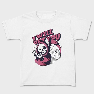 Cute Grim Reaper Halloween Skull, Tricou Copii