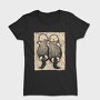 Cute Hand Drawn Otters Lino Art, Tricou Femei