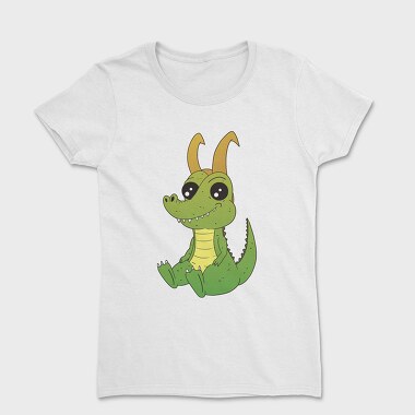 Cute Horned Crocodile Golden Horns, Tricou Femei