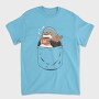 Cute Penguin In Pocket Coffee, Tricou Barbati (Unisex)