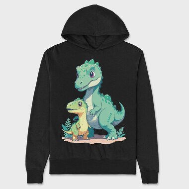 Cute Prehistoric Dinosaur Family Dinosuar, Hanorac Oversize Barbati (Unisex)