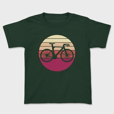 Bike Silhouette Retro Sunset, Tricou Copii