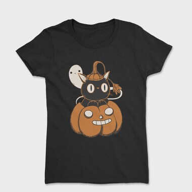 Black Cat Inside Pumpkin, Tricou Femei