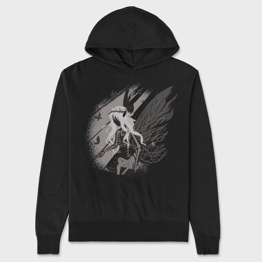 Dark Skeleton Fairy Fantasy Grunge, Hanorac Oversize Barbati (Unisex)