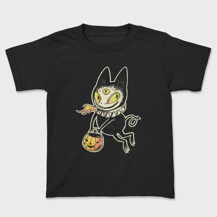 Demon Cat Illustration, Tricou Copii