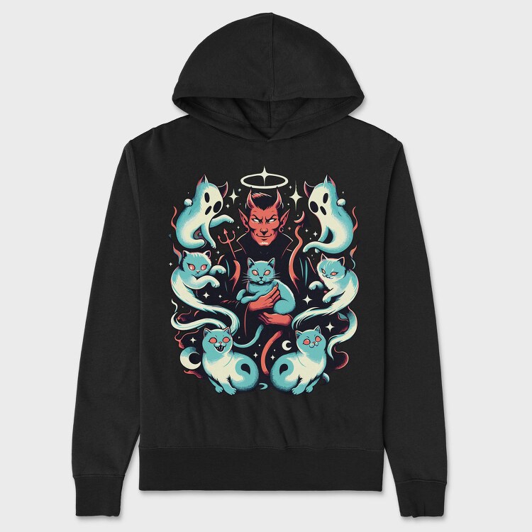 Devil And Ghost Cats, Hanorac Oversize Barbati (Unisex)