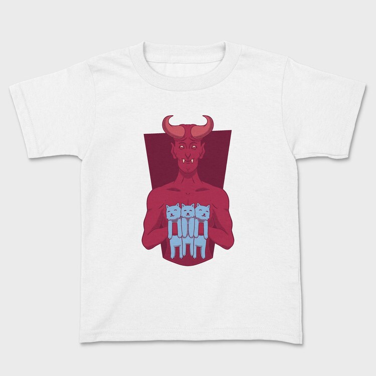 Devil With Cat Holding Kittens, Tricou Copii
