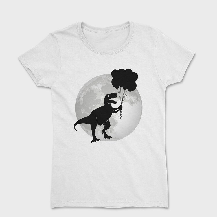 Dinosaur With Balloons T Rex, Tricou Femei