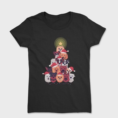Dog Christmas Tree, Tricou Femei