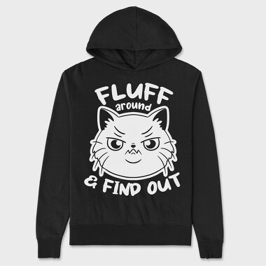 Fluff Around Funny Cat Quote, Hanorac Oversize Barbati (Unisex)