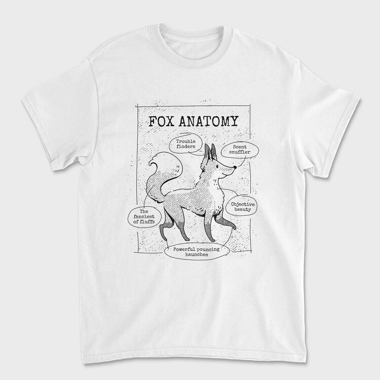 Fox Anatomy Cute Tote, Tricou Barbati (Unisex)