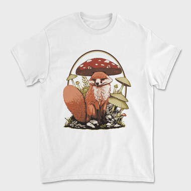 Fox And Mushrooms Cottagecore, Tricou Barbati (Unisex)