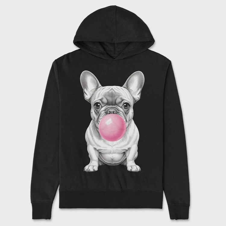 French Bulldog Bubblegum, Hanorac Oversize Barbati (Unisex)