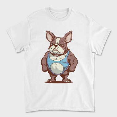 French Bulldog Cartoon Bodybuilder, Tricou Barbati (Unisex)