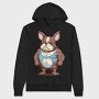 French Bulldog Cartoon Bodybuilder, Hanorac Oversize Barbati (Unisex)
