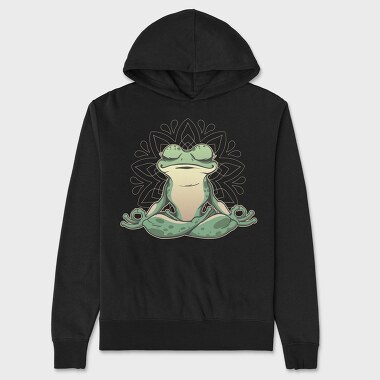 Frog Doing Yoga, Hanorac Oversize Barbati (Unisex)