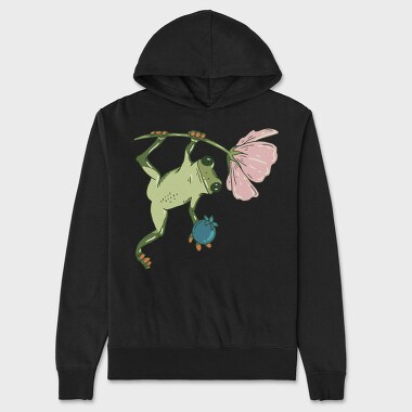 Frog Flower Snack, Hanorac Oversize Barbati (Unisex)
