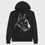 Bull Terrier Chalkboard, Hanorac Oversize Barbati (Unisex)