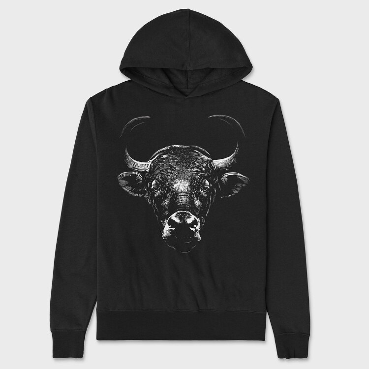 Bull Wild Monochrome, Hanorac Oversize Barbati (Unisex)