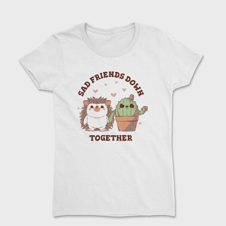 Cactus And Hedgehog Friends Cute, Tricou Femei