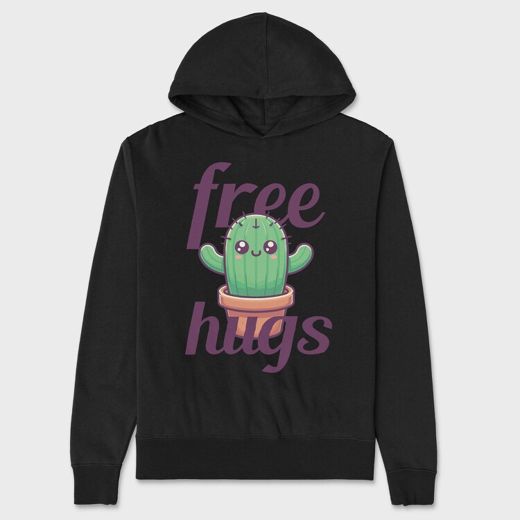Cactus Free Hugs, Hanorac Oversize Barbati (Unisex)