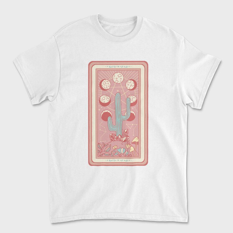 Cactus Plant Tarot Card, Tricou Barbati (Unisex)