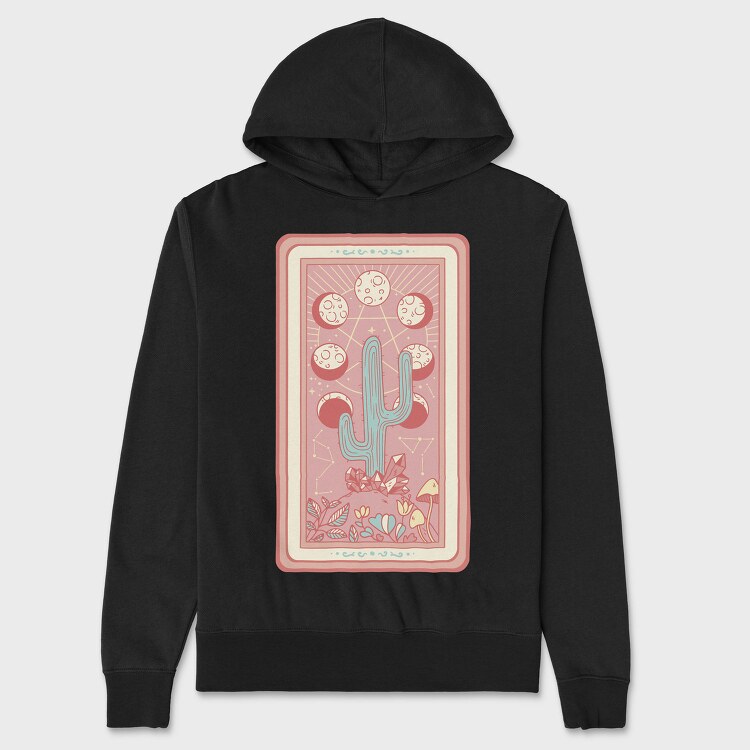 Cactus Plant Tarot Card, Hanorac Oversize Barbati (Unisex)