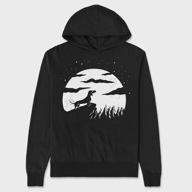 Dog Full Moon, Hanorac Oversize Barbati (Unisex)