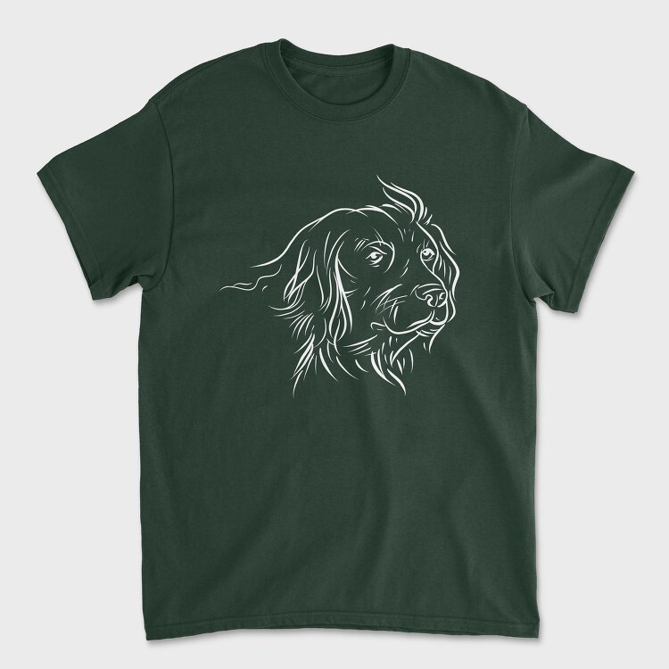 Dog German Breed Line Art Kleiner Munsterlander, Tricou Barbati (Unisex)