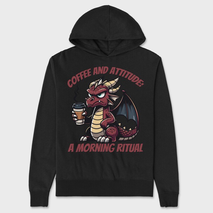 Dragon Coffee And Attitude, Hanorac Oversize Barbati (Unisex)