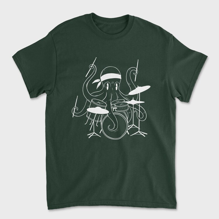 Drummer Octopus Drums, Tricou Barbati (Unisex)