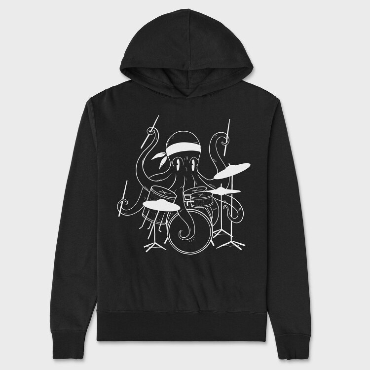 Drummer Octopus Drums, Hanorac Oversize Barbati (Unisex)