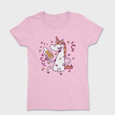 Drunk Unicorn With Beer Bachelor, Tricou Femei