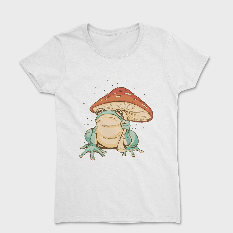 Frog Mushroom Umbrella Cottage Core, Tricou Femei