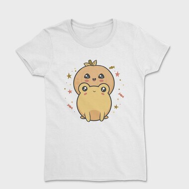 Frog With Pumpkin Kawaii, Tricou Femei