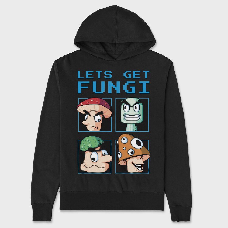 Fungi Cartoon Characters Let S Get Pixel, Hanorac Oversize Barbati (Unisex)