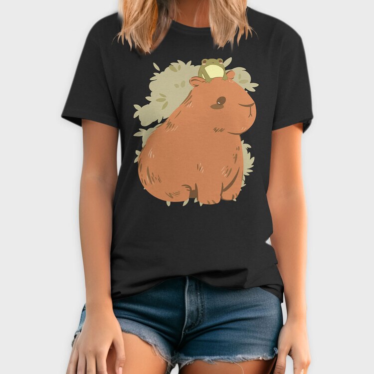 Cute Capybara Frog, Tricou Barbati (Unisex)