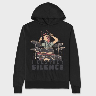 I Destroy Silence Drums Chicken, Hanorac Oversize Barbati (Unisex)