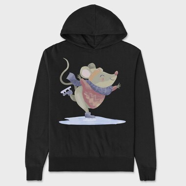 Ice Skating Mouse, Hanorac Oversize Barbati (Unisex)
