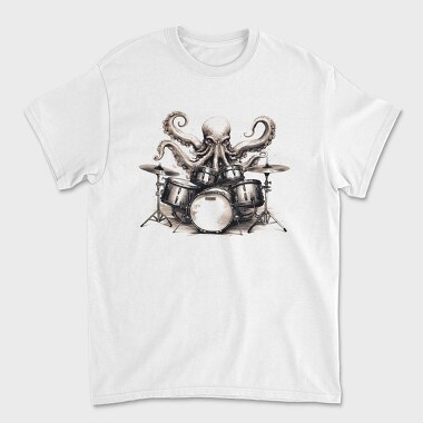 Imaginative Octopus Drummer Playing Drums, Tricou Barbati (Unisex)